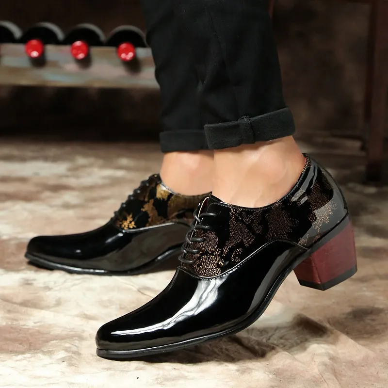 Men Dress Shoes Fashion Patent Leather Men Formal Shoes 2023 Luxury Brand  Business Office Weding Footwear Men High Heels Shoes - AliExpress 322