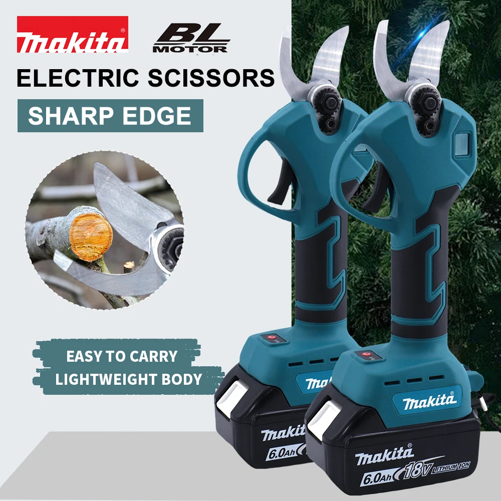 

Makita Electric Scissors Garden Fruit Tree Pot Pruning Branches And Leaves Scissors LED Display Power Bifurcation Pruning Machin