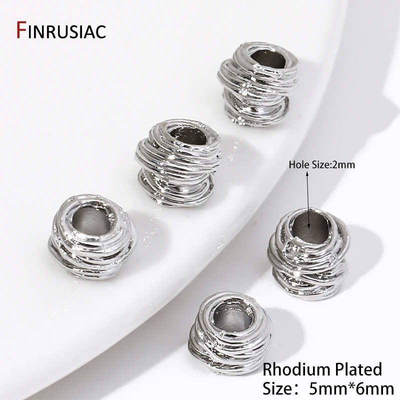 Unregelmäßige Abstandsperlen aus 18 Karat vergoldetem Messing, 5 mm x 6 mm Streifen-Trennperlen für Armbandherstellungszubehör, DIY-Schmuckzubehör – Detail 16