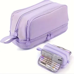 Large capacity stationery case, durable oxford cloth pencil case, portable organizer for school, office and university supplies