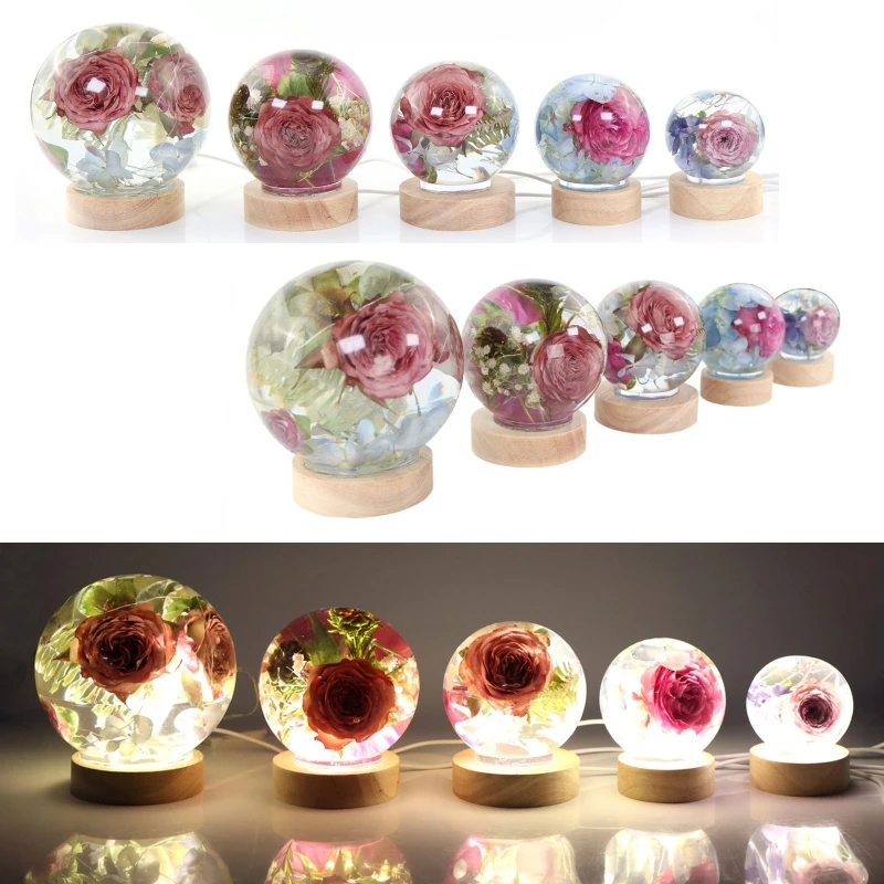 DIY Crystal Drop Glue Resin One-Piece Spherical Dried Flower Sphere Crystal Ball Silicone Mirror Drop Glue Mold Home Decor Craft