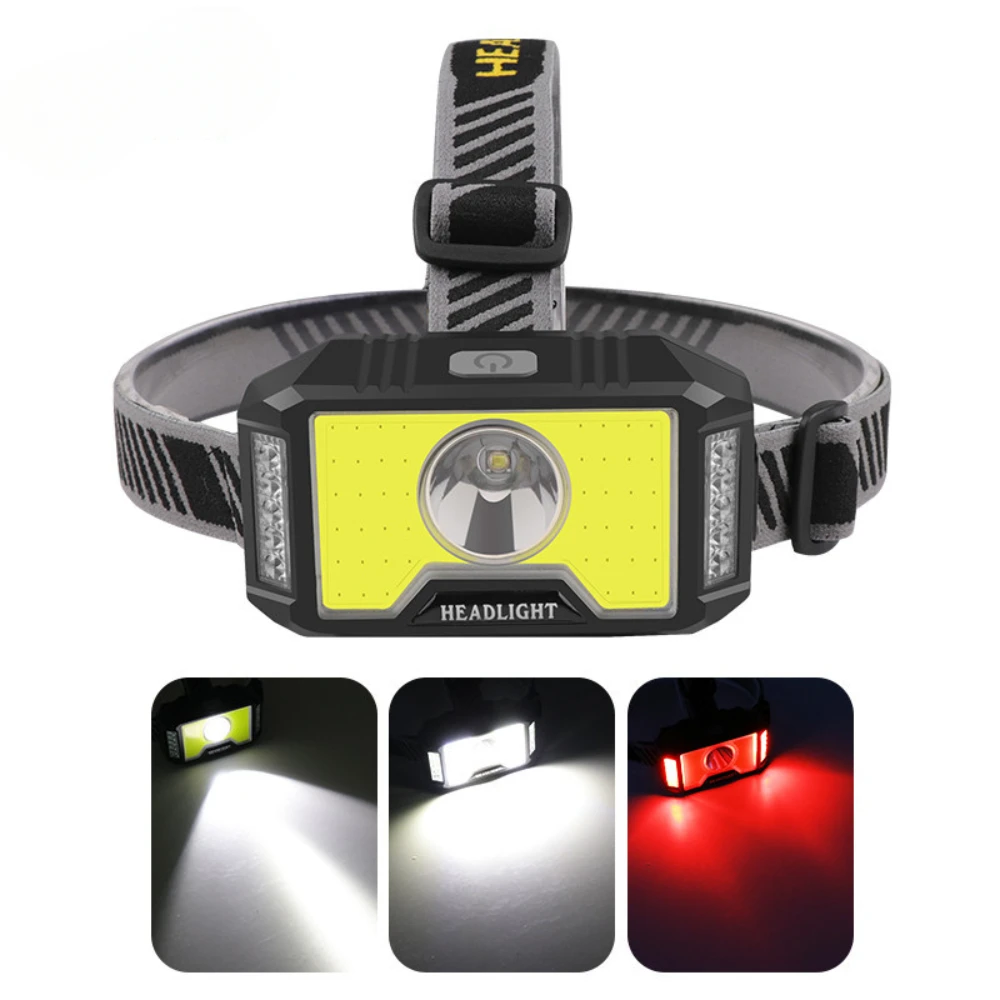 

T6+COB+10*LED Lightweight Headlamp 1800mAh USB Rechargeable IPX4 Waterproof Head Flashlight Torch 5Modes Outdoor Camping Lantern