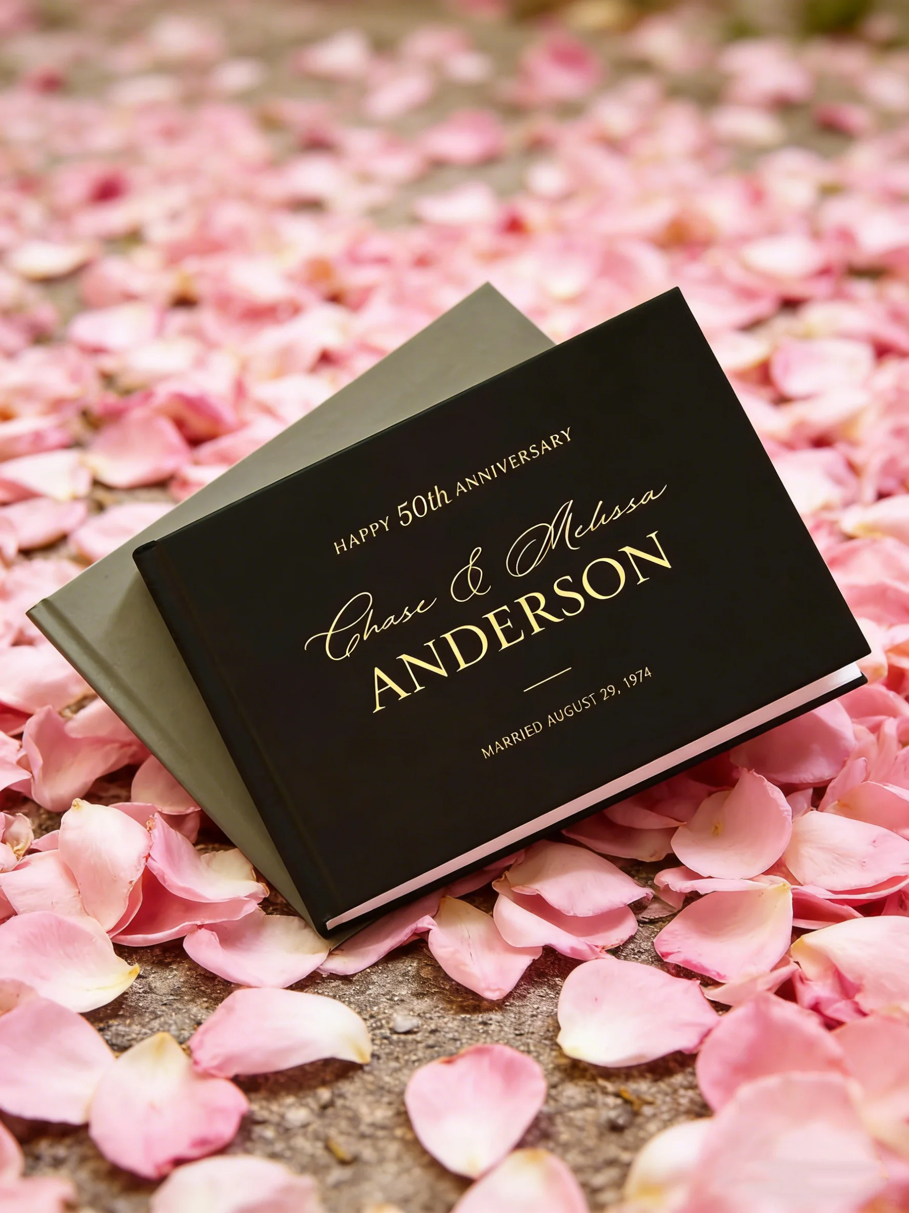 

Книга пожеланий на 50-летие свадьбы, твердый переплет, золотое тиснение, персонализированная, для празднования годовщины