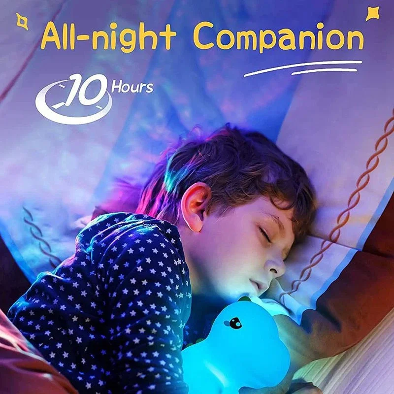 Cartoon Dinosaur LED Night Lights RGB Color Table Desk Lamp for Baby Sleeping Kids Children Bedroom Bedside Lamp