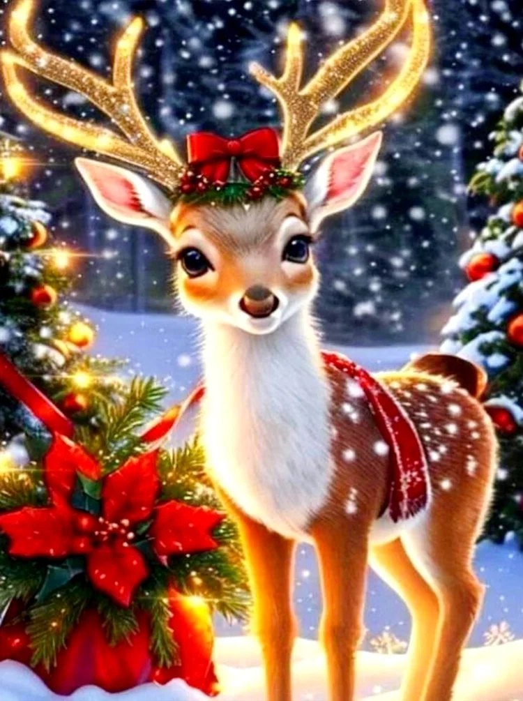 

Sunature AB Diamond Painting Art Full Square Round Drills Xmas Tree Elk Deer Diamond Painting Kit 5-10 AB Colors