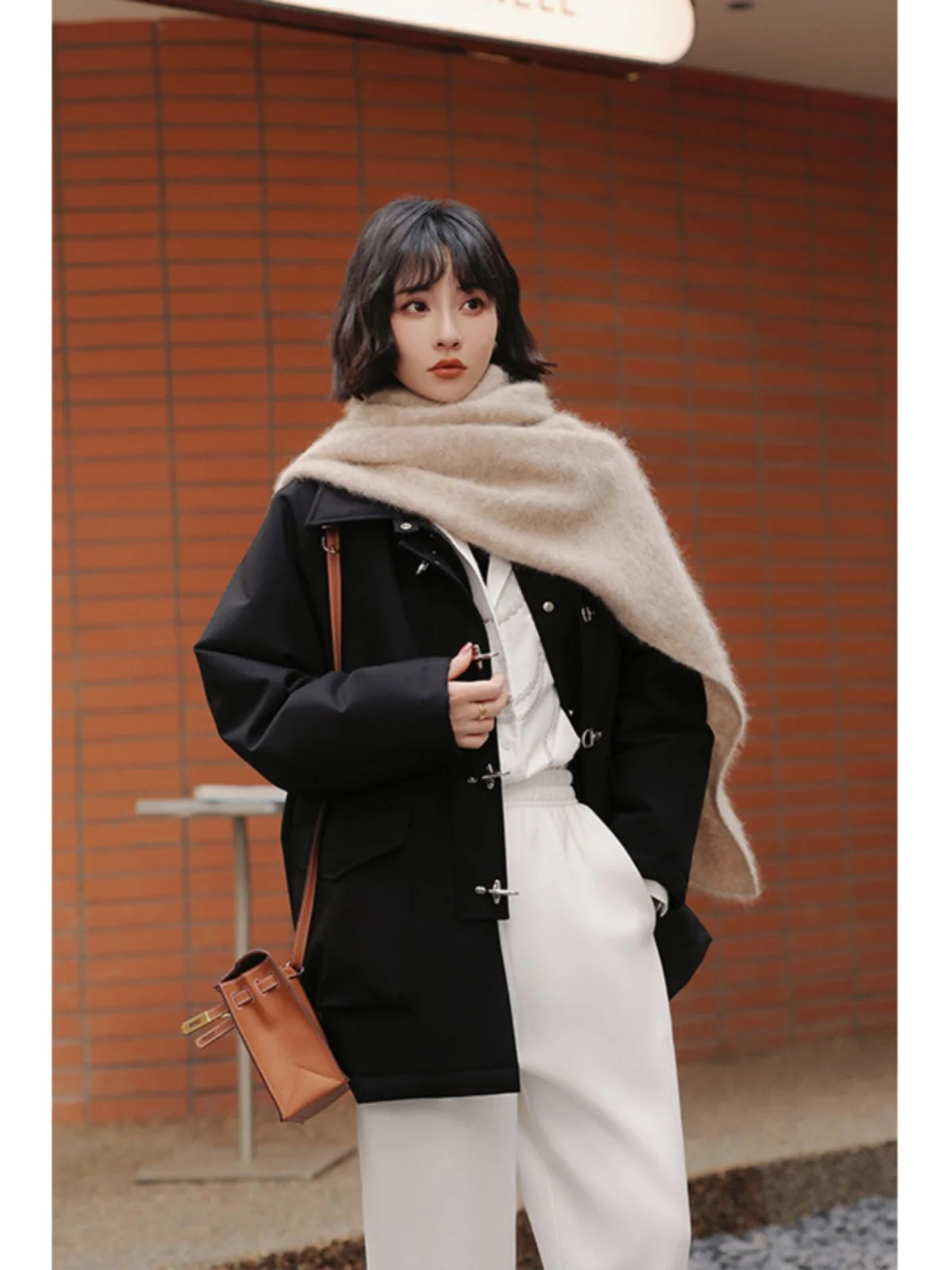 

NANASTORE Women's Cotton Jaet 2024 Winter New Sle Bla Thiened Long Coat Medium Length Parka Sle Premium Quali