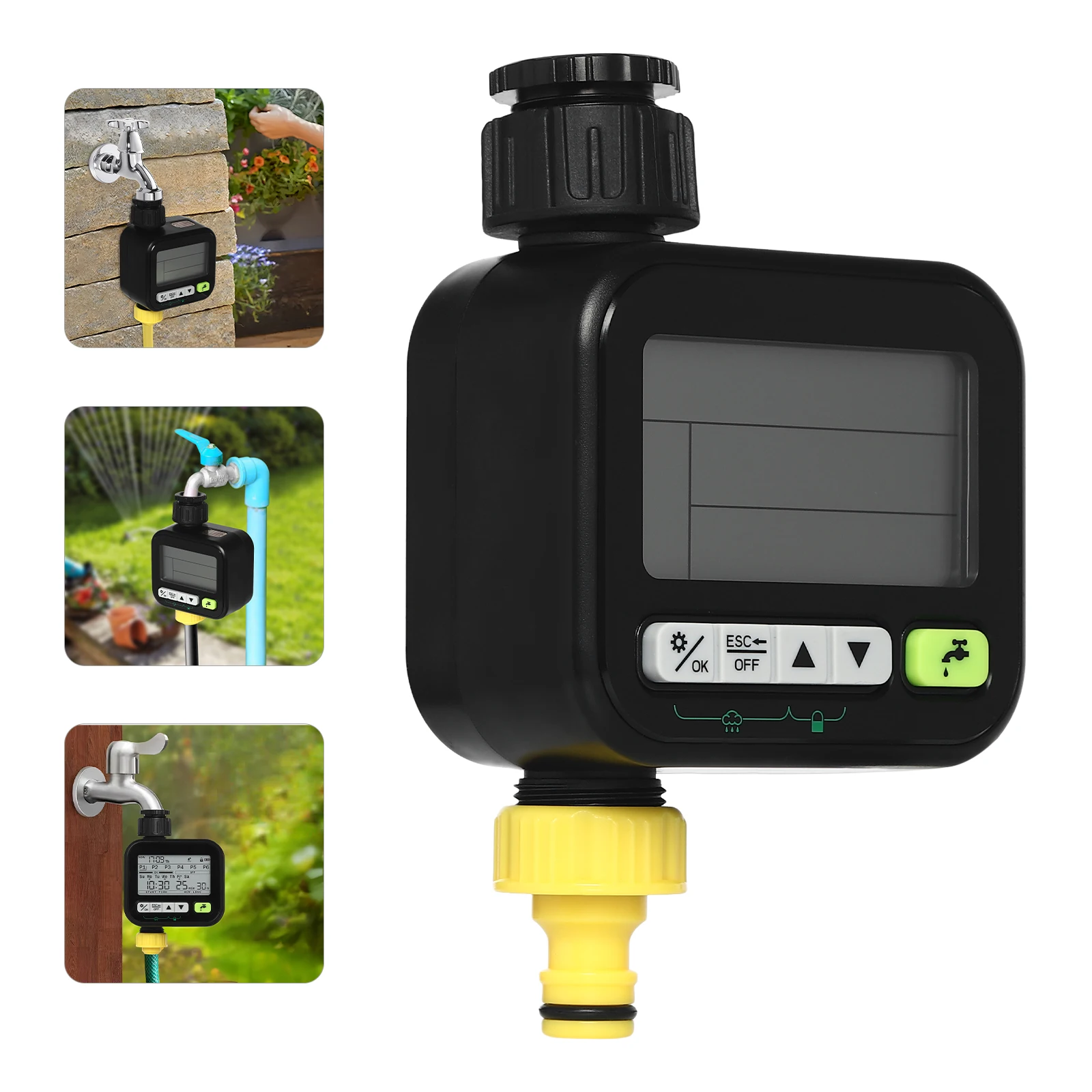 

Automatic Water Timer LCD Display Garden Irrigation Watering Timer Controller Garden Lawn Watering Timer IPX5