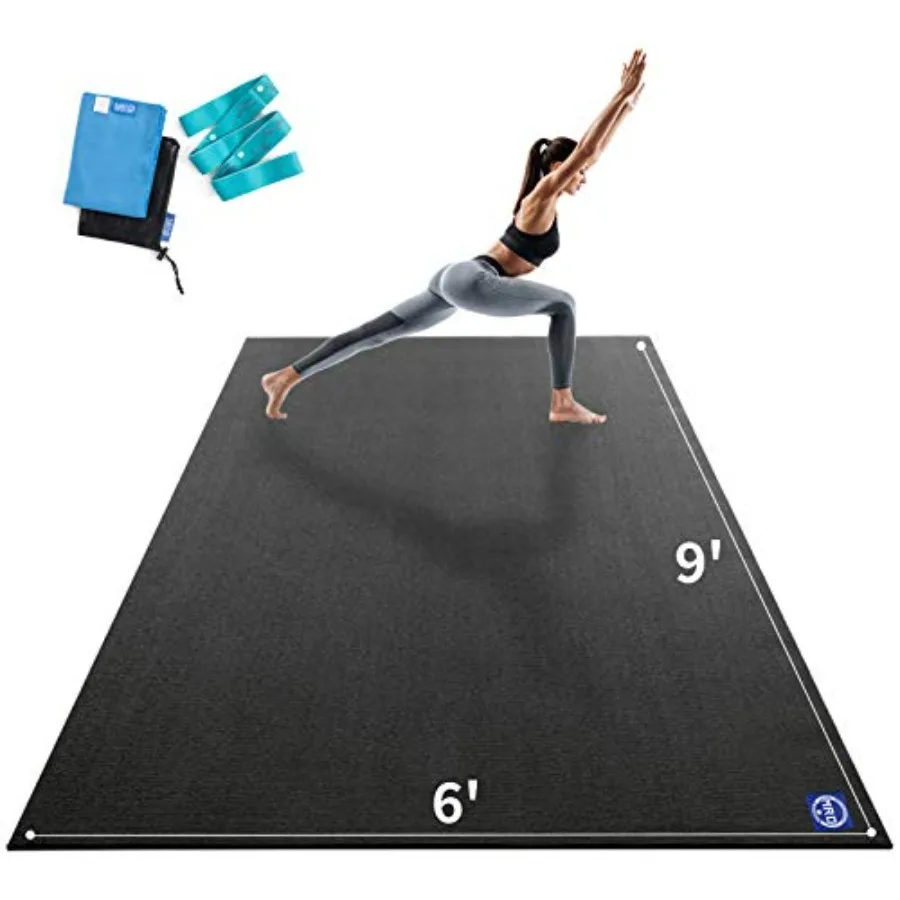

Extra Large Yoga Mat, 12'x6'/9'x6'/7'x5'/6'x4' 9MM Extra Wide and Thick Exercise Mats for Home Gym Workout, Non-Slip, Soft for