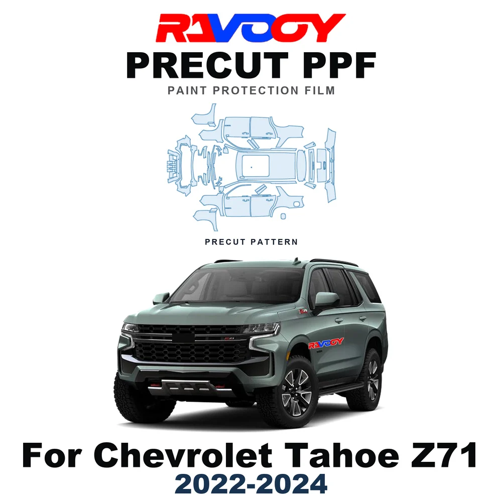 Precut PPF For Chevrolet Tahoe Z71 2022-2024 8.5mil TPU Paint Protection Film Bumper Headlight Self-Healing Clear Kit Fenders