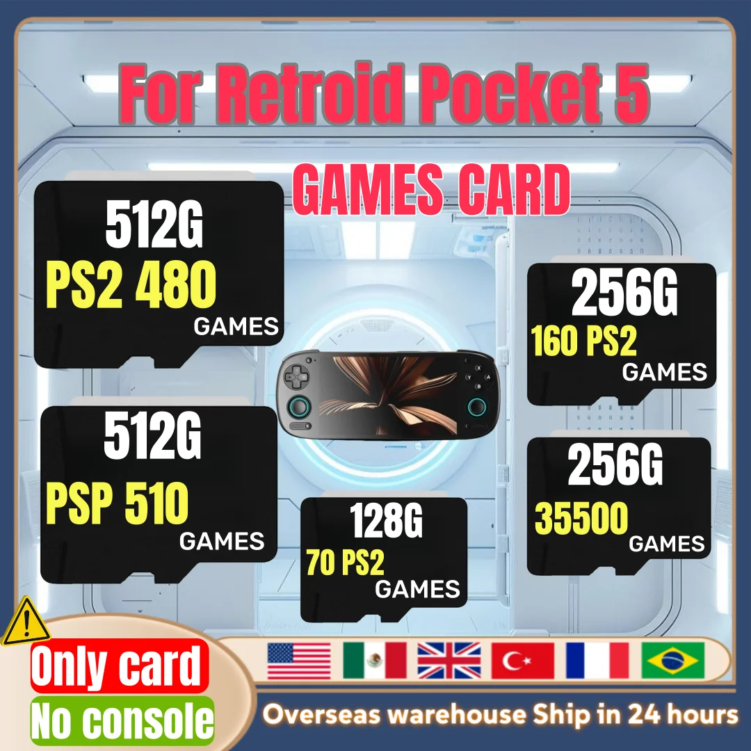 

For Retroid Pocket 5 Memory Card TF Card Popular Classic Retro Game PS2 PSP 3DS Android Portable Handheld 1T 512G Sd Card