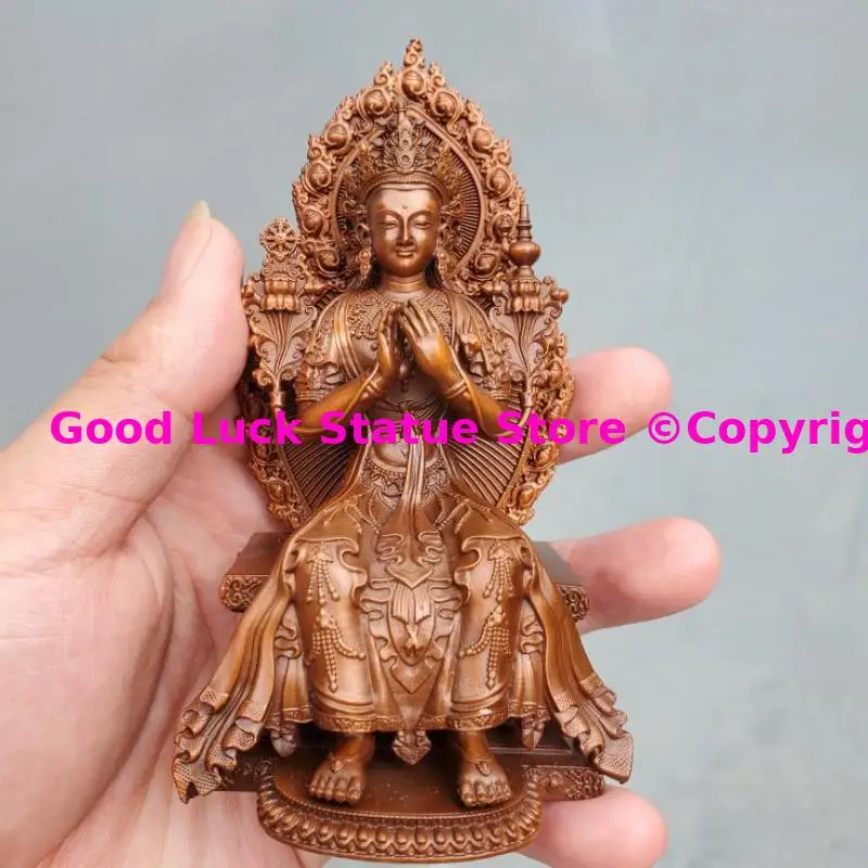 

high quality Rare buddha statue tibet Metteyya Maitreya Future Buddha 10cm buddhist altar supplies HOME temple worship