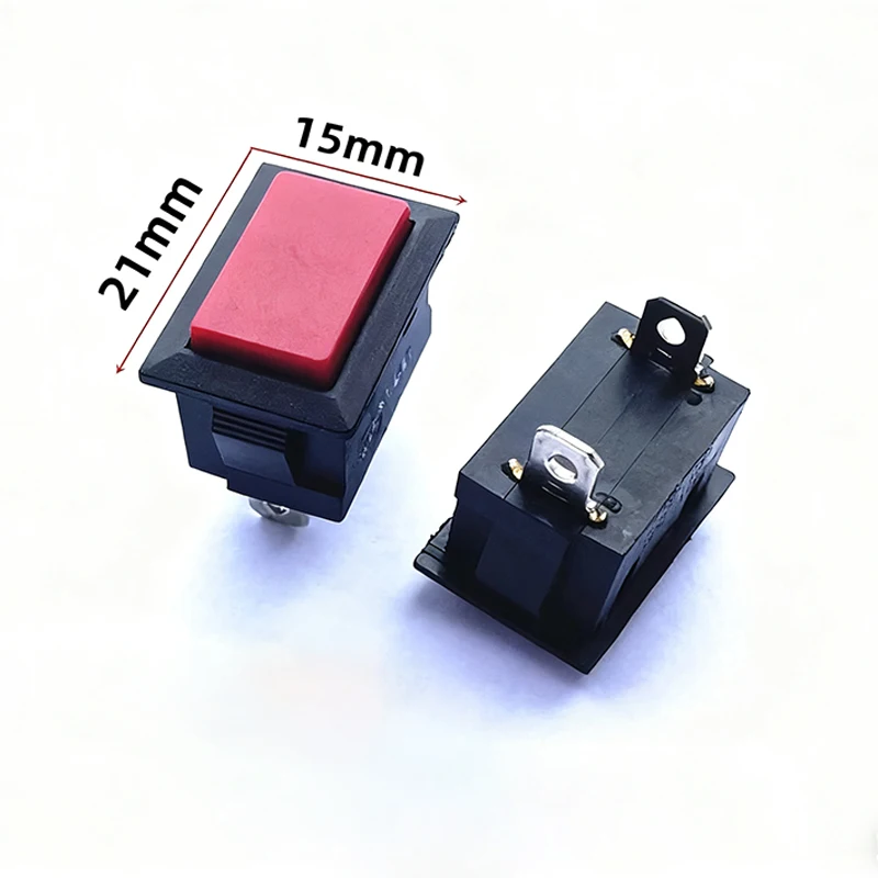 10PCS PBS-101 Rechteck Power-Taste Schalter Ohne Schloss 21x15mm 6A 250VAC/10A 125VAC 2Pin KCD1-101 Selbst Zurücksetzen Rocker Schalter – Detail 5