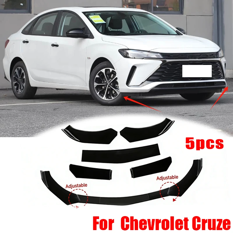 

5Pcs ABS Material Universal Car Front Bumper Separator Bumper Lip Body Kit Duck Lip Separator For Chevrolet Cruze Accessories
