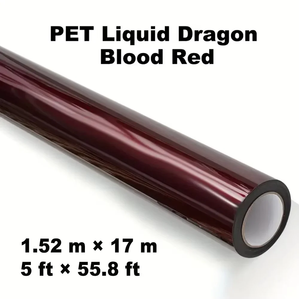 PET Super Glossy Liquid Metallic Dragon Red Vinyl Wrap Film Glossy Vampire Red Cast Vinyl Wrap for Car Wrap Motorcycle view 2