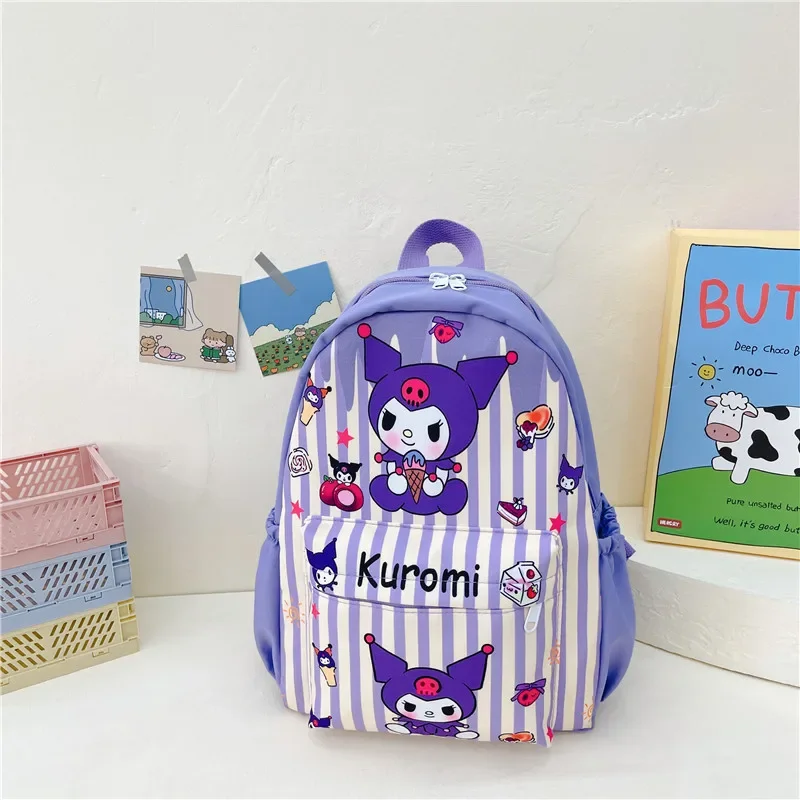 Cartoon Pattern School Backpack Sanrio Hello Kitty Kuromi Cinnamoroll Melody School Bag Boys Girls Satchel Casual Knapsack