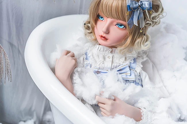 (KIG421) femme/fille demi-tête Kigurumi BJD yeux Crossdress Cosplay japonais Anime rôle Lolita masque crosscommode poupée