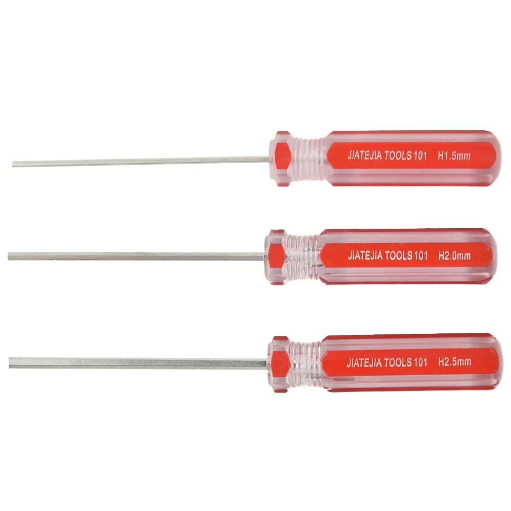 Hand Tools Hexagon Screwdriver Models Silver+Red Single Flat Head Hex 1.5mm-6.0mm Color Bar Batch Accurately Locked