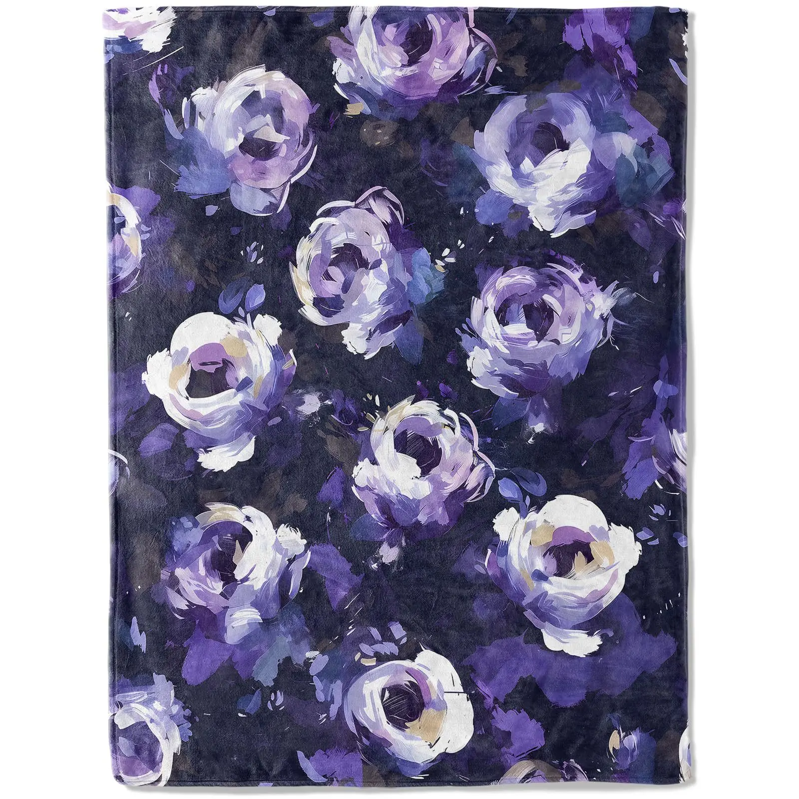 Watercolor Wildflower Blanket Colorful Botanical Print Throw Couch Cover Meadow Plant Fleece Blankets Boho Bedding Decor