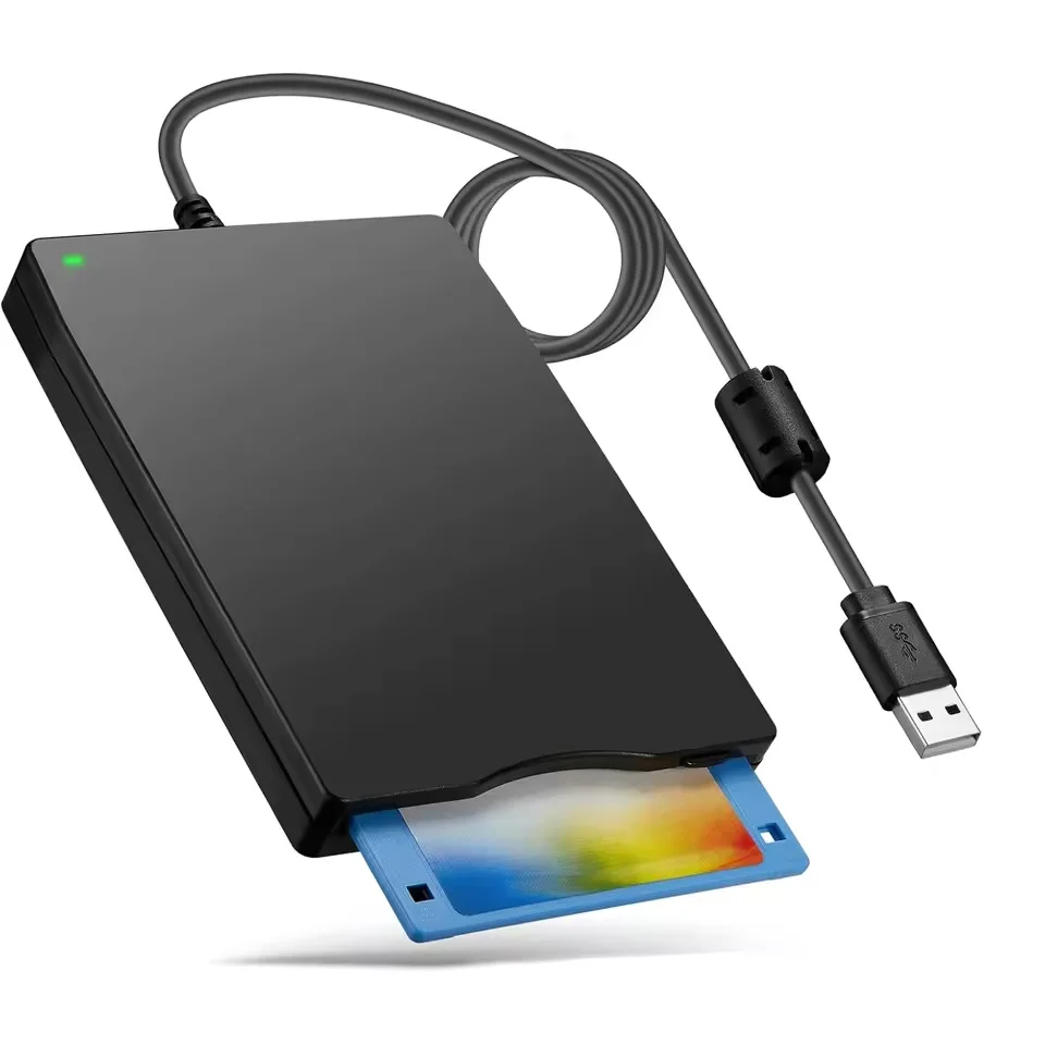 Floppy Disk Reader, External USB Floppy Disc Reader, 3.5 inch 1.44 MB FDD Floppy Disk Drive for PC Laptop Windows 11/10/8/7/XP