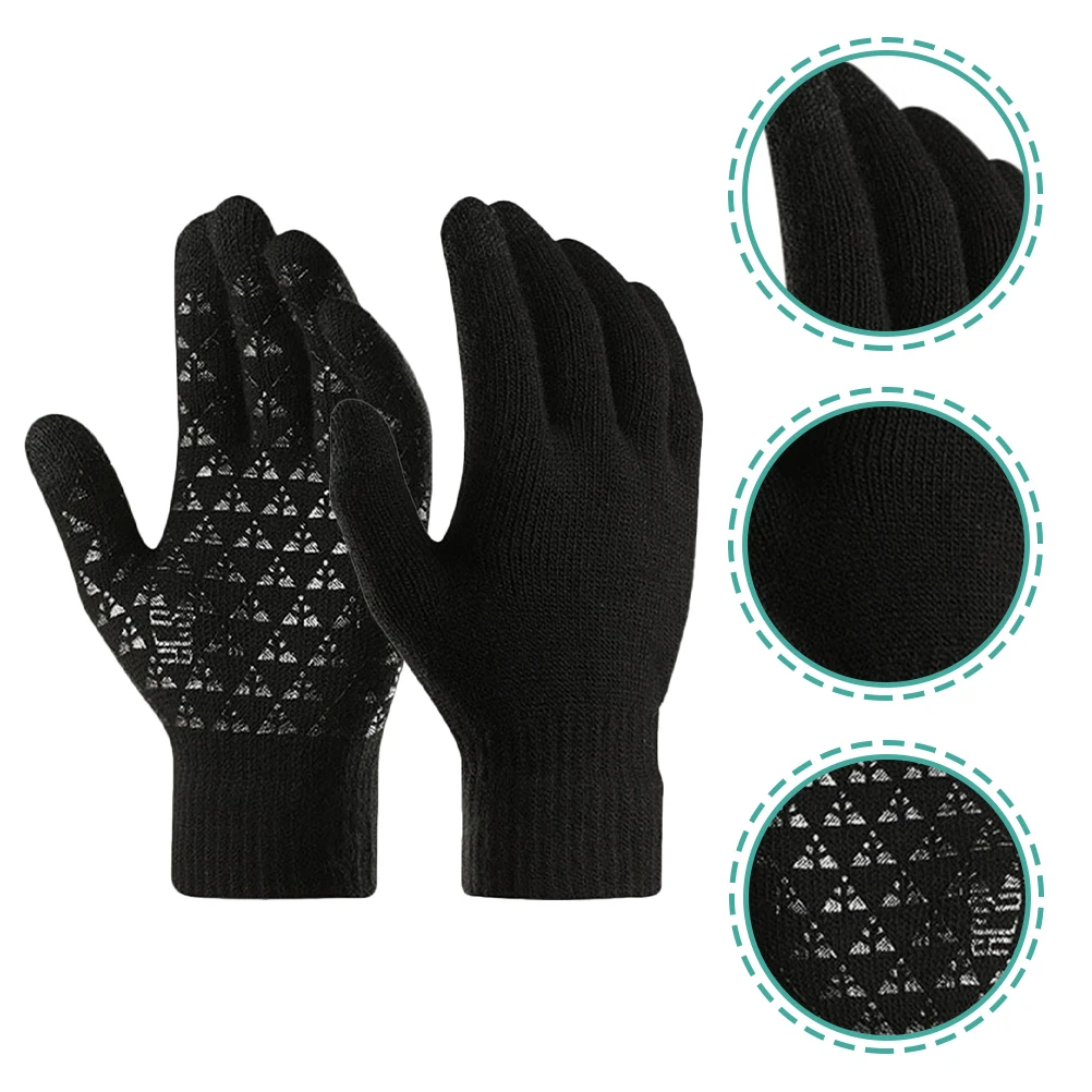 

Thermal Touchscreen Gloves Black Warm Riding Mechanical Fishing Heated Winter Nonslip Bike Fitness H Cover Protective