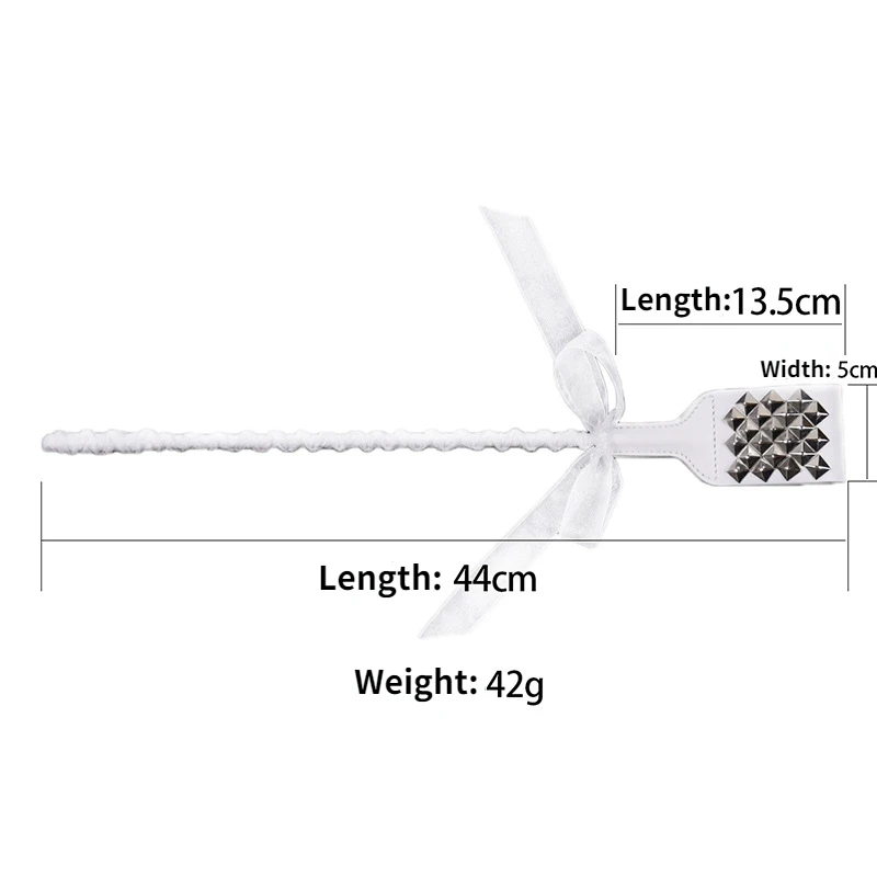 White Leather Bow-Knot Palm Clap Spanking Paddle Whips Fetish Slave Bdsm Spank Flogger Fantasy Couples Sexy Adult Games Cosplay view 3