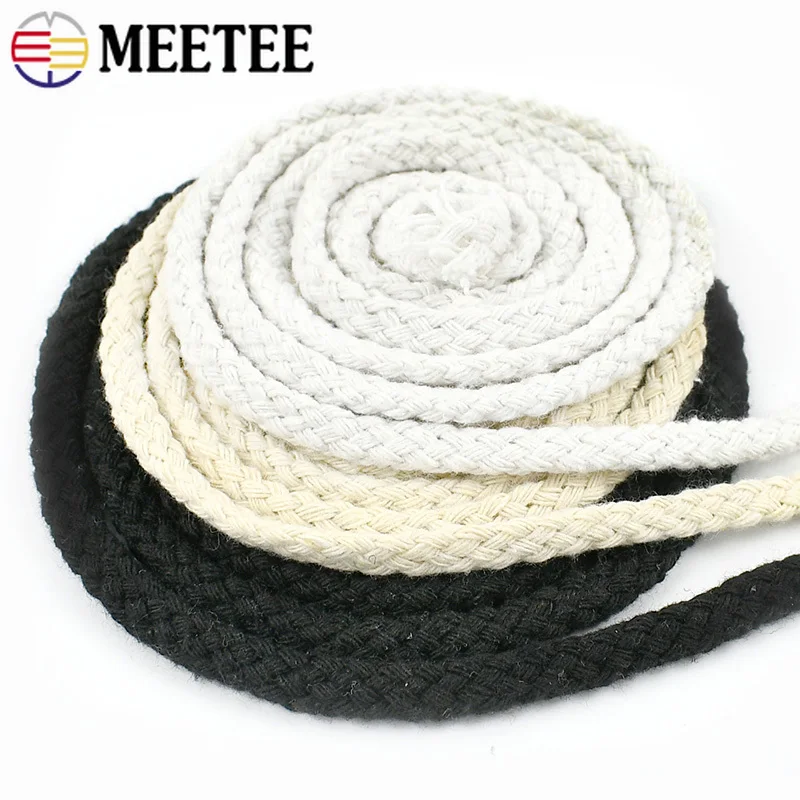 

5/10/20M 5/7mm Macrame Cord Cotton Rope Bag Strap Woven Twisted Ropes Tents Clothes Decoration Craft Cords DIY Sewing Materials