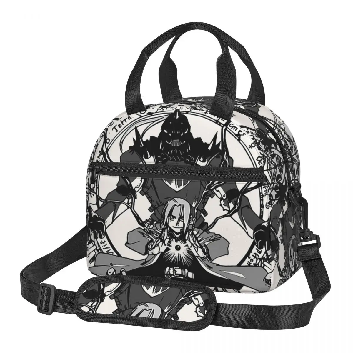 

Fullmetal Alchemist Anime Manga 4 Lunch Bags Insulated Bento Box Portable Lunch Tote Picnic Bags Thermal Bag for Woman Kids