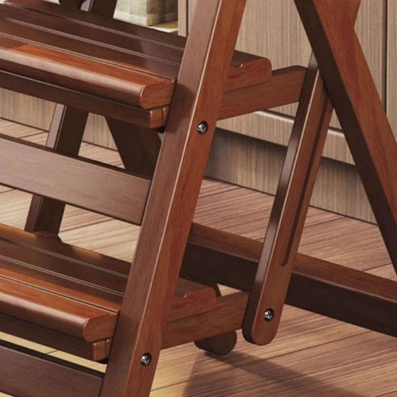 Banqueta de madeira maciça multifuncional dobrável escada cadeira de três passos interior taburete escalera madera móveis dobráveis para casa
