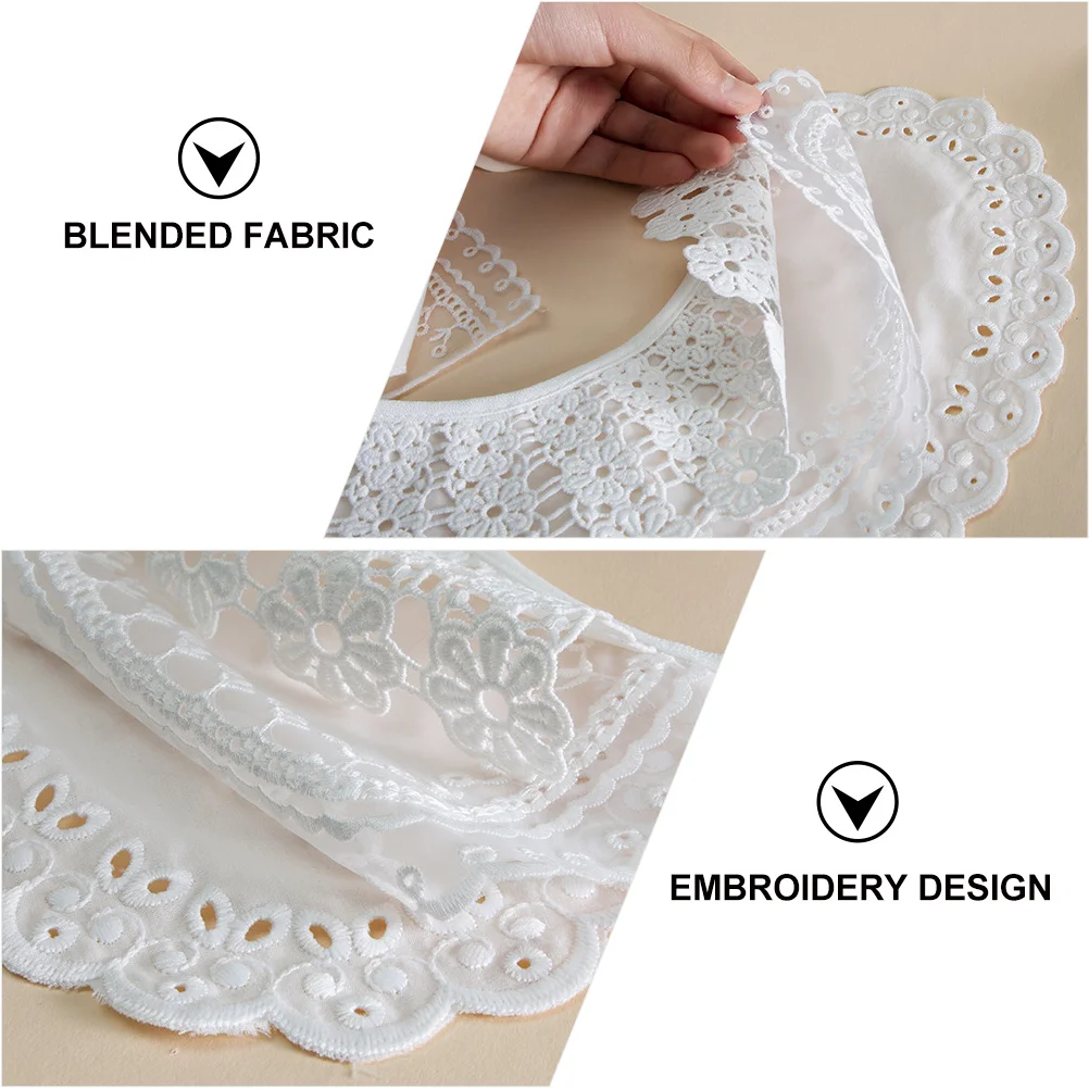 

Lace Cloak Detachable Faux Shawl Women Accessories Blended Fabric Embroidery Lace Collar Fake Collar Comfortable