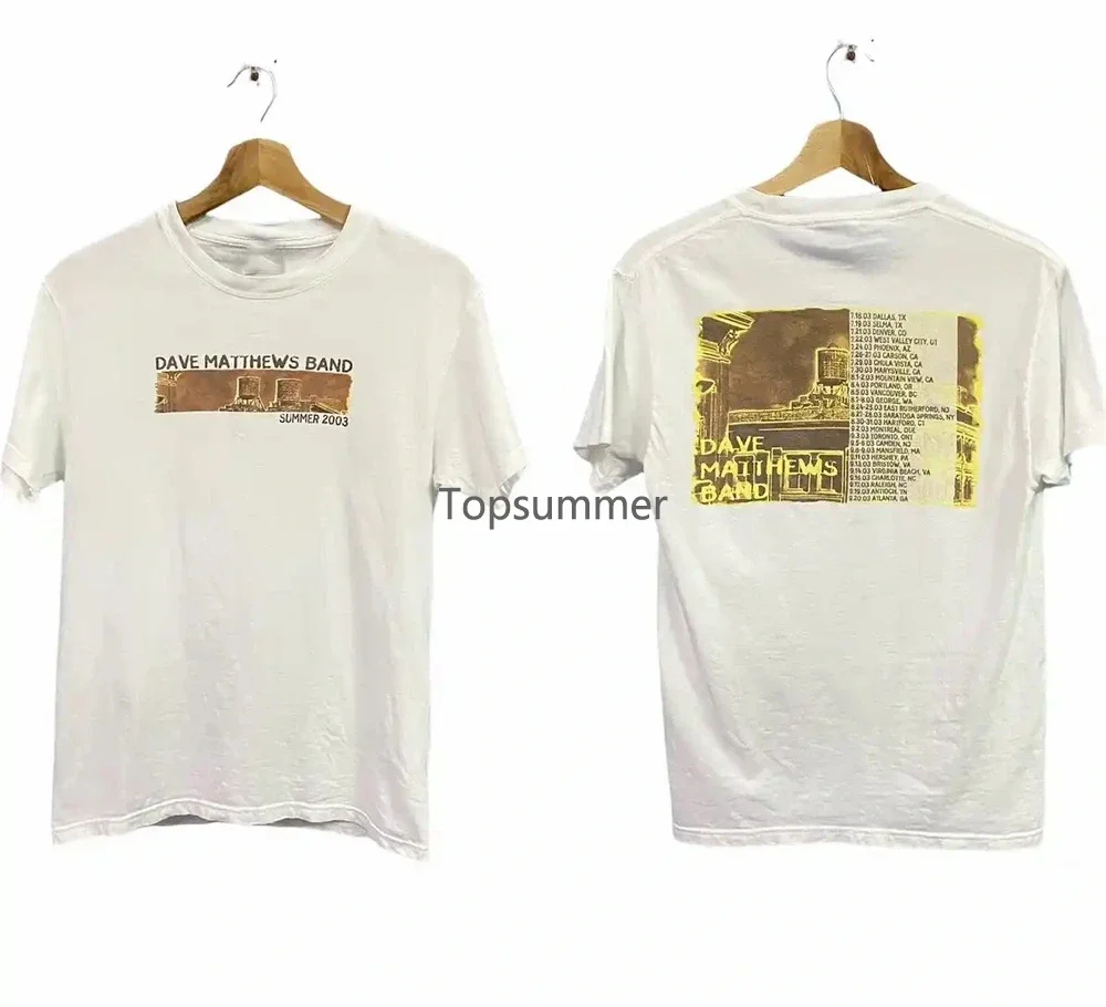 Vtg 2 Sides Dave Matthews Band Summer 2003 Shirt White Unisex S-5Xl Ne2118