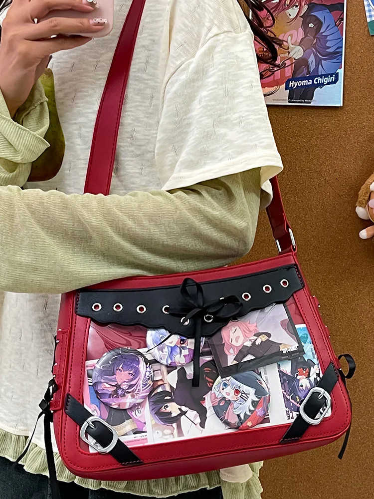 

Transparent Crossbody Bag Women Fashion Japanese Ita Bags Soft Girls Casual Lolita Y2k Handbag Female Sweet Cute Messenger Bag