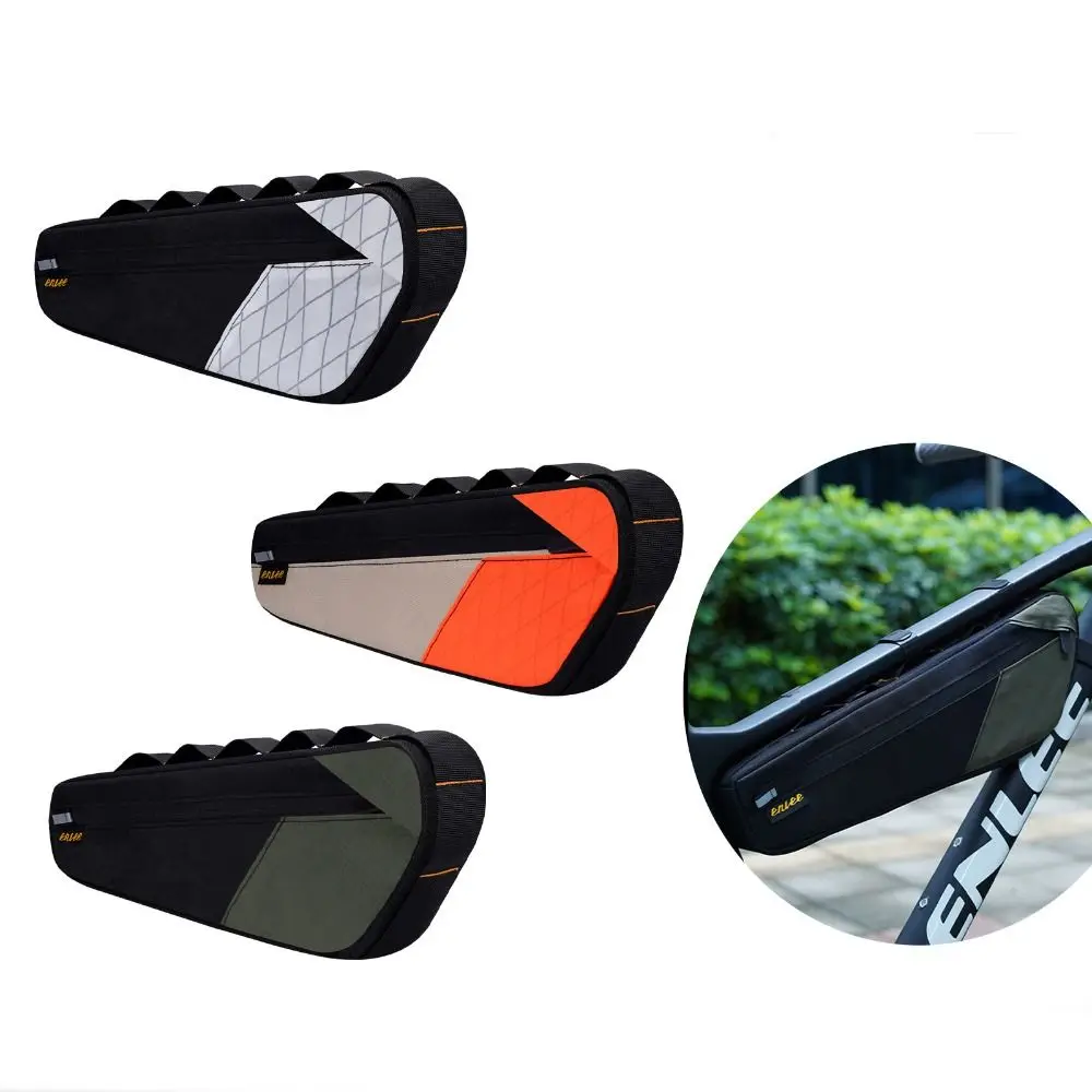 New Triangle Bicycles Frame Bag Large Capacity Thin Bikes Saddle Bag Space Saving Waterproof Bicycles Pouch