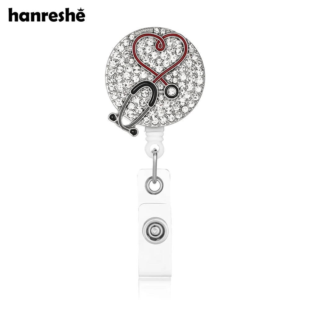 Hanreshe Original stéthoscope Badge bobine rétractable médical soins infirmiers ID porte-Badge Clip pour infirmière Rn médecin