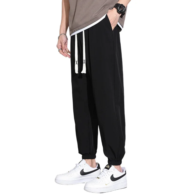 Pantalon court monochrome basique pour hommes, vêtements de sport d'été, printemps, rue, proximité élastique, wstring, décontracté, nouveau