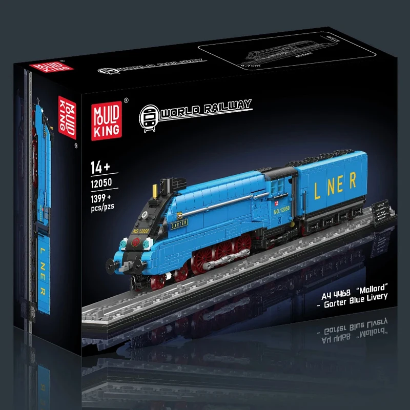 

1399PCS Mallard Steam Train Building Blocks Set MOC-12050 Garter Blue Livery Model Toys Bricks Boys Adults Gifts