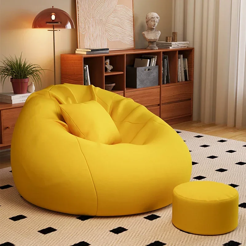 

Dorm Stuffed Bean Bag Sofa Lounges Mid Century Modern Comfy Sitting Bean Bag Sofas Funda Quilted Divani Soggiorno Furniture ZN