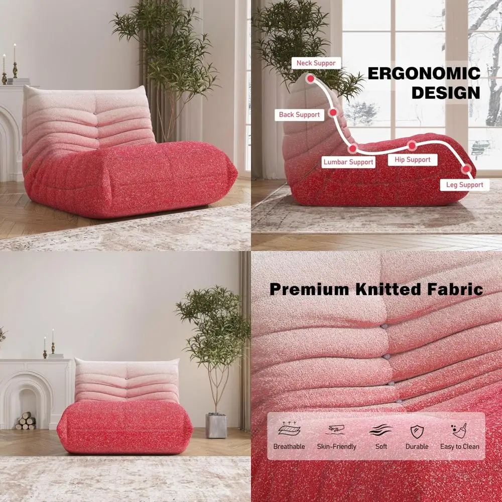 Adult-Sized Large Comfortable Bean Bag Sofa for Relaxation by the Fire