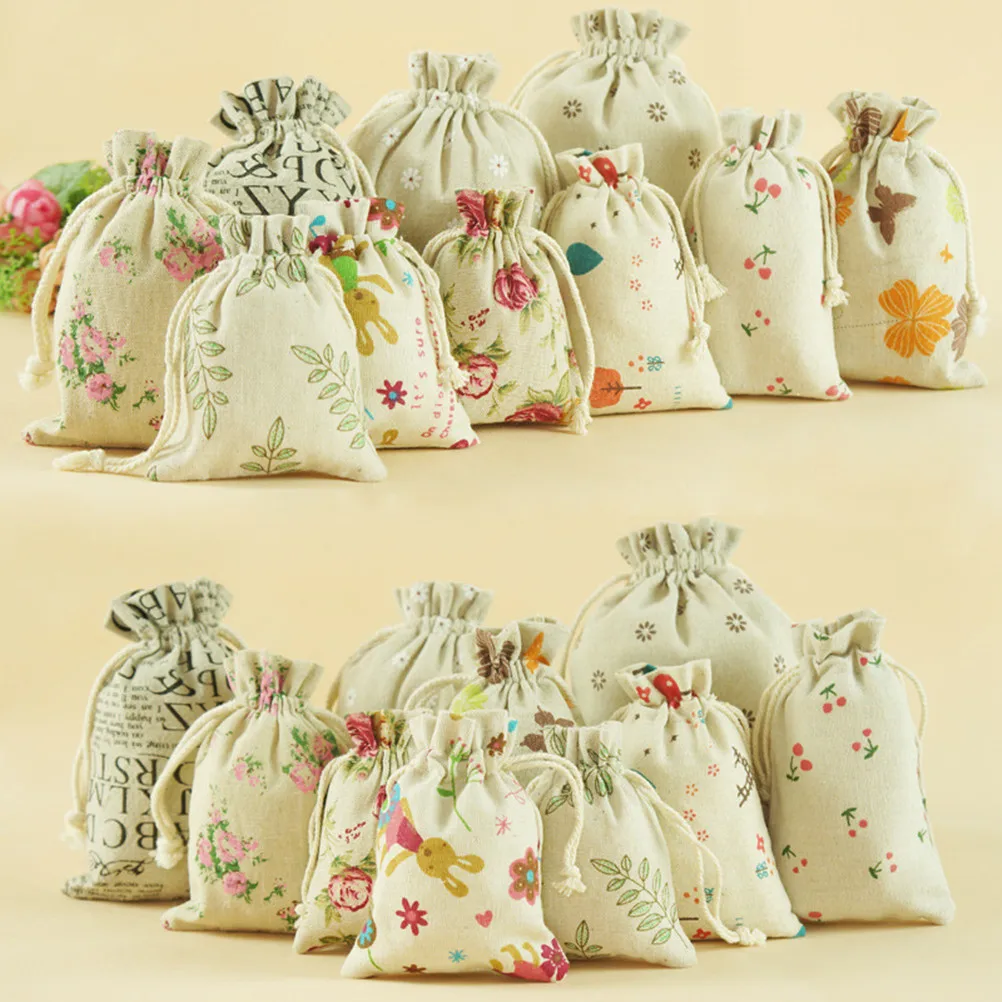

20pcs Small Burlap Bags 9X12Cm Lightweight Drawstring Pouch For Jewelry Gift Wedding Party Multifunctional Linen Storage