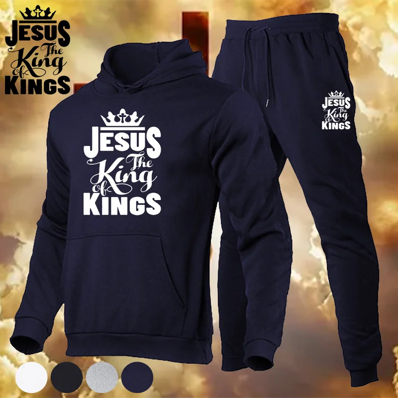 

Fall and Winter Men's Fashion Pullover Hoodie and Sweatpants Sweatshirt Jogging Suit Men's Fashion Sweatshirt Suit