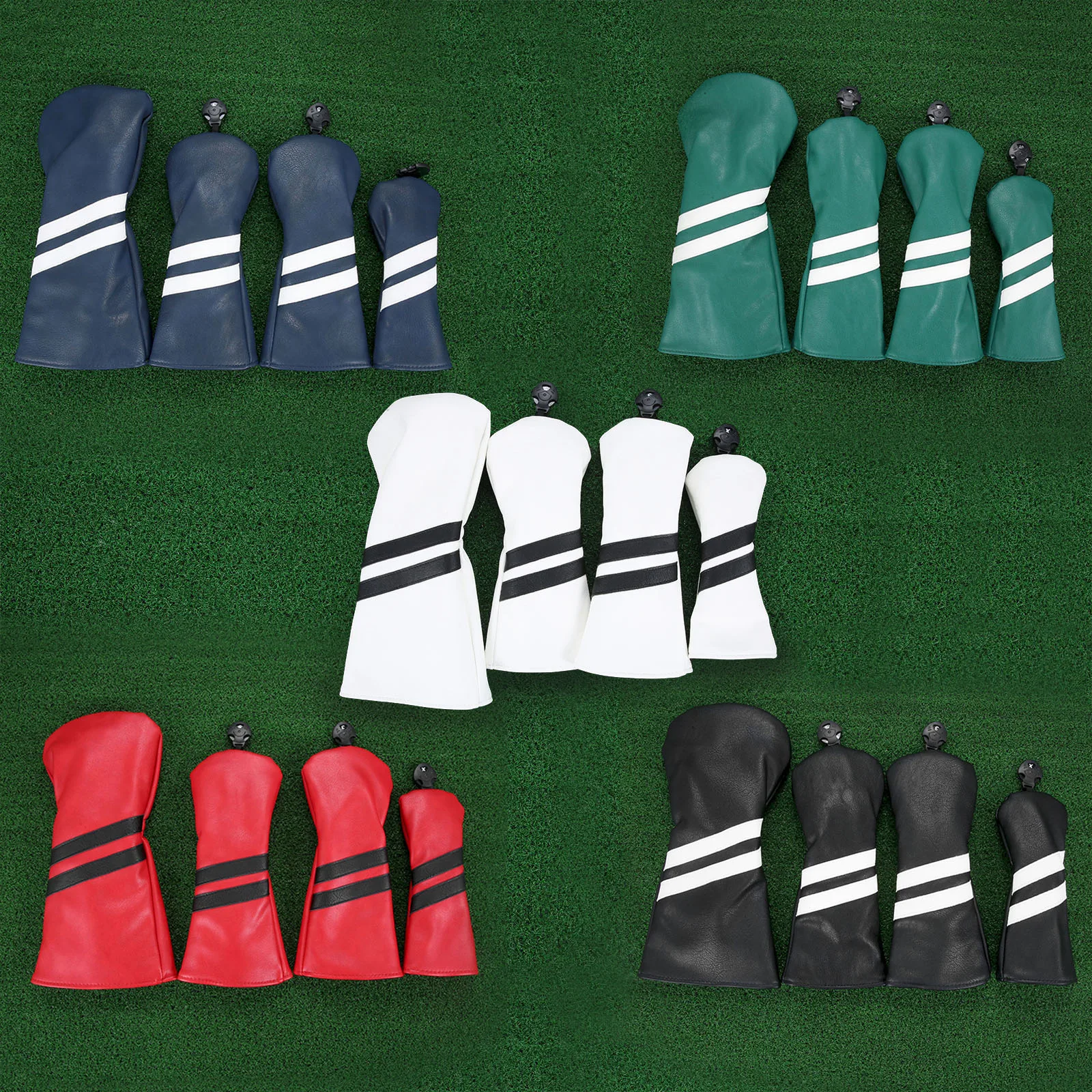 

4 шт., набор чехлов для головок гольф-клуба из искусственной кожи, номер 1, 3, 5, и U, подходит для больших драйверов и чехлов Fairway Woods