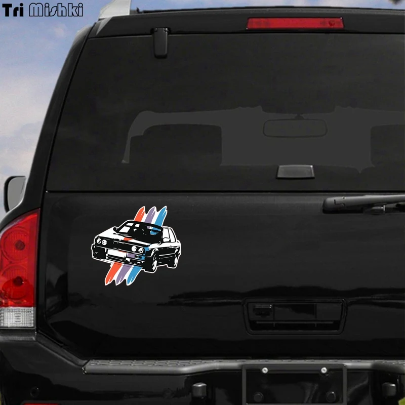 Tri Mishki WCS044 15*14 سنتيمتر لسيارات bmw e30 ملصق مضحك الملونة السيارات السيارات الشارات ل اكسسوارات السيارات التصميم 3 اللون بار