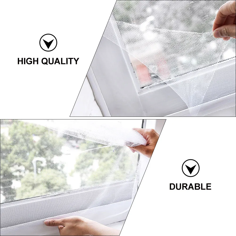 4 Pcs Net Fits Anti-Mosquito Screen Window Self-adhesive Heavy Duty Mesh Curtain Nylon