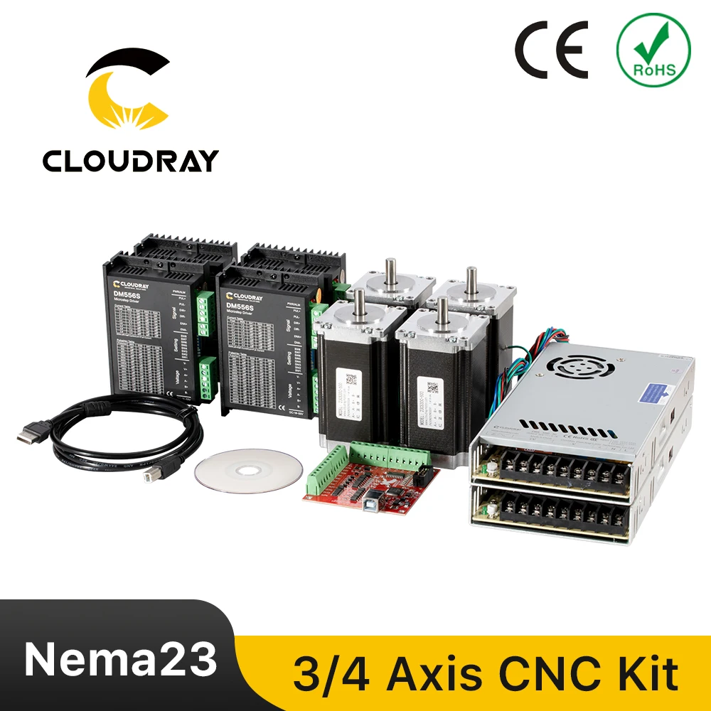 cloudray stepper motor driver kit usb placa controladora lpt fonte de alimentacao 350w eixos eixos nema23 30nm 01