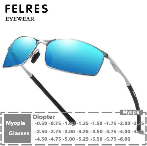 Gafas de sol ovaladas de Metal para miopía, gafas de sol clásicas polarizadas para conducir, gafas de sol graduadas con dioptrías negativas-0,5 a-4,0