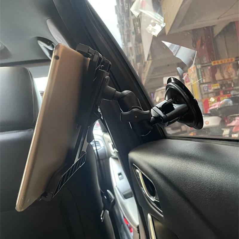 Kính Chắn Gió Xe Hơi Xoắn Khóa Dùng Trên Xe Và Treo Tường + Ổ Cắm Đôi Cánh Tay + Máy Tính Bảng Treo Cũi & 1 inch Bóng