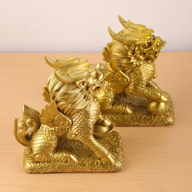 

Латунный, полностью медный сувенир «Кирин удачи», подарок ручной работы, украшение для дома