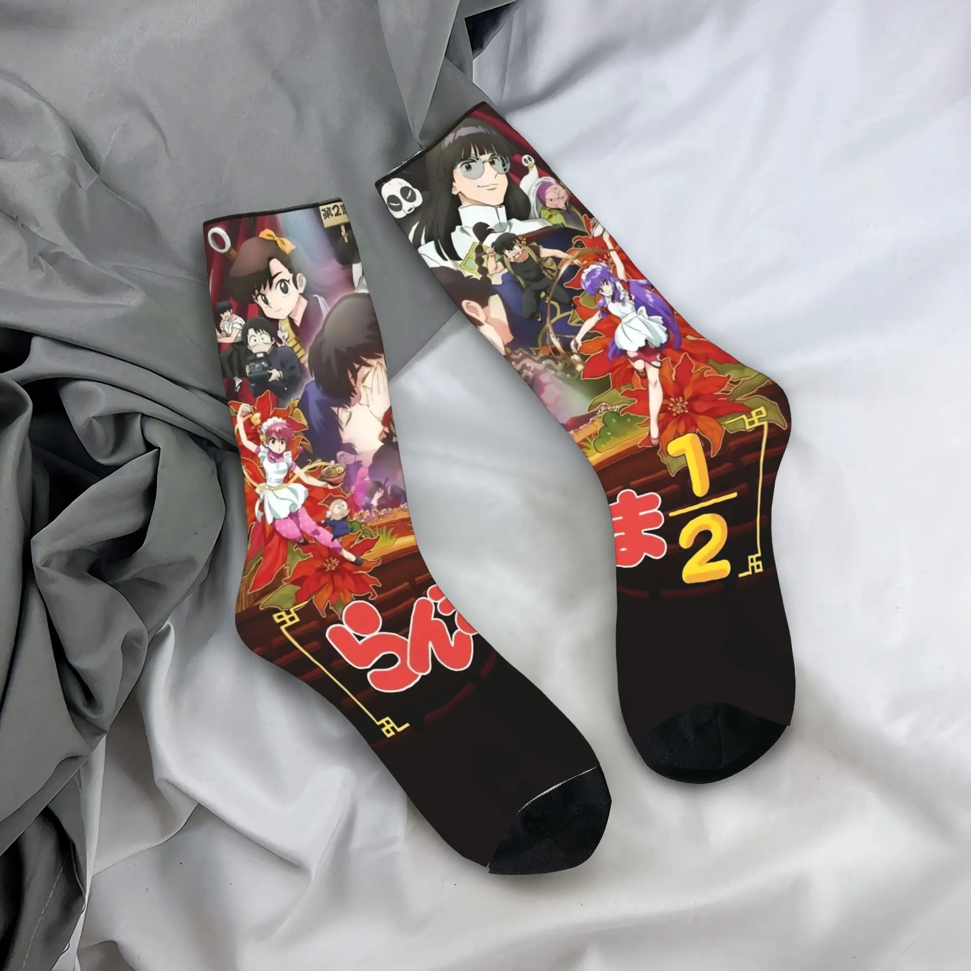 

Чулки Ranma, забавные носки японского аниме, женские и мужские мягкие носки, зимние нескользящие носки с рисунком для скалолазания, подарок
