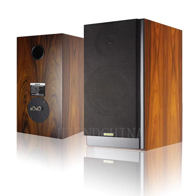 DHY-012 HiFi 8-inch Bookshelf Speaker Home Wood Sound 2.0 Passive High Fidelity Woofer Full and Solid 60-180W/4ohm