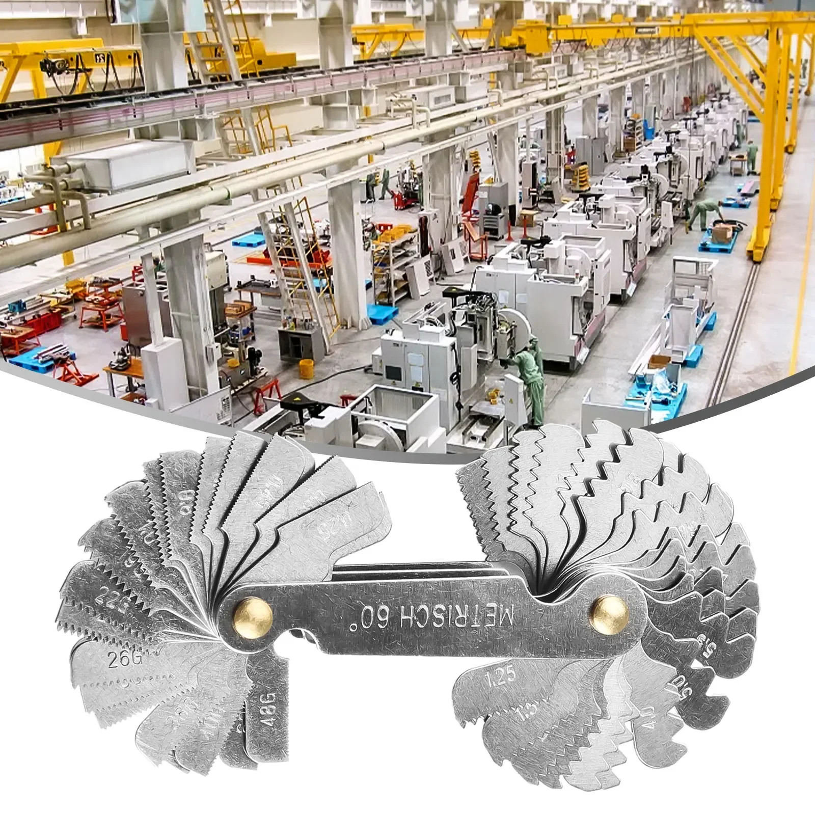 Silver Screw Thread Gauge Screw Thread Gauge Good Elasticity Measuring Gauge Thread Pitch Cutting Gauge Good Elasticity