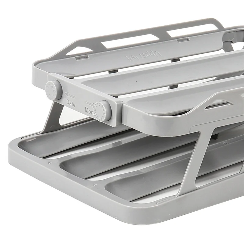 

Y50A-Egg Dispenser, Rolling Egg Holder Dispenser, Refrigerator Egg Dispenser And Refrigerator Storage Organizer,1PCS Gray Durabl